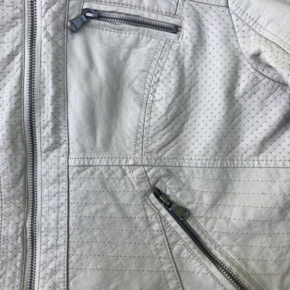 Faux beige/stone coloured leather jacket - Picture 4 of 5